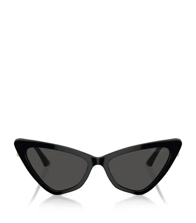Jimmy Choo Jc Logo Acetate Cat-eye Sunglasses In Black