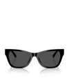 Jimmy Choo 55mm Polarized Pillow Sunglasses In Black