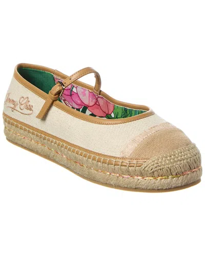 JIMMY CHOO ACIEL CANVAS & LEATHER ESPADRILLE
