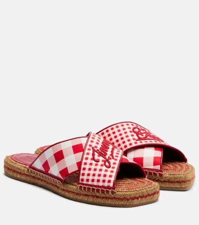 Jimmy Choo Aciel Checked Espadrille Sandals In Pink