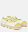 Jimmy Choo Aciel Leather-trimmed Canvas Espadrilles In Green
