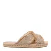 Jimmy Choo Aciel Woven Flat Sandals In Golden