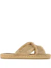 Jimmy Choo Aciel Woven Flat Sandals In Brown