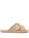 Jimmy Choo Aciel Woven Flat Sandals In Gold