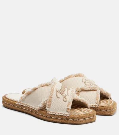 Jimmy Choo Aciel Woven Espadrille Sandals In Neutral