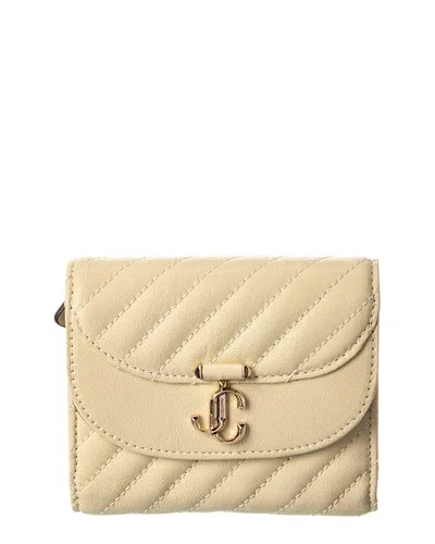 Jimmy Choo Acn Curve Marinda Leather Card Case In Yellow