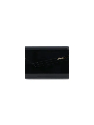 Jimmy Choo Acrylic And Lamb Leather Handbag With Brass Hardware In Black