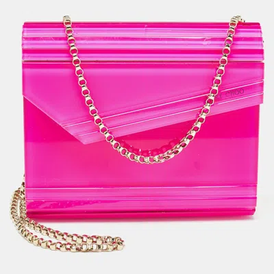 Jimmy Choo Acrylic And Leather Candy Chain Clutch In Pink