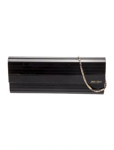Pre-owned Jimmy Choo Acrylic Clutch In Black