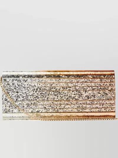 Jimmy Choo Acrylic Sweetie Clutch Metallic Gradient In Neutral