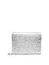 Jimmy Choo Candy Clutch Bag In Acrylic Fabric With Glitter In Gold