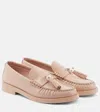 Jimmy Choo Addie Embellished Patent Leather Loafers In Brown