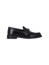 Jimmy Choo Leather Loafers With Glossy Finish And Metallic Accent In Black  