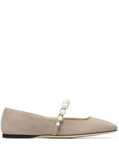 Jimmy Choo Ade Ballerina Shoes In Nude