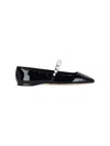 Jimmy Choo Pearl Square Toe Patent Ballerina Shoes In Black