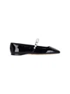 Jimmy Choo Pearl Square Toe Patent Ballerina Shoes In Black  