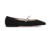 Jimmy Choo Women Ade Flat Suede Ballets In Black