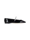 Jimmy Choo Pearl Square Toe Patent Ballerina Shoes In Black