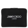 Jimmy Choo Adler Logo Print Pouch In Black