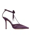 Jimmy Choo Afia Mesh 100 Satin And Ruched Tulle Sandal Sandals Violet In Purple