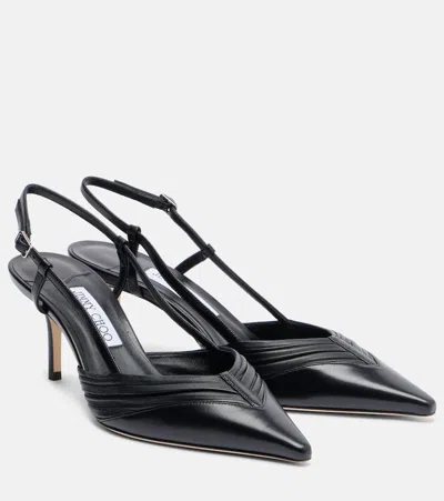 Jimmy Choo Afia 65 Leather Slingback Pumps In Black