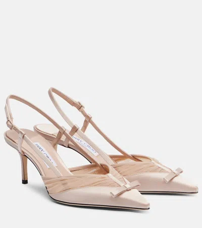 Jimmy Choo Afia 65 Satin Slingback Pumps In Pink