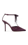 Jimmy Choo Afia Satin Pumps In Burgundy
