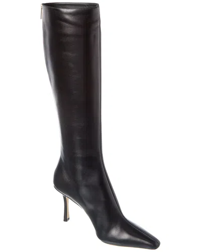 Jimmy Choo Agathe Kb 85 Leather Knee-high Boot In Black