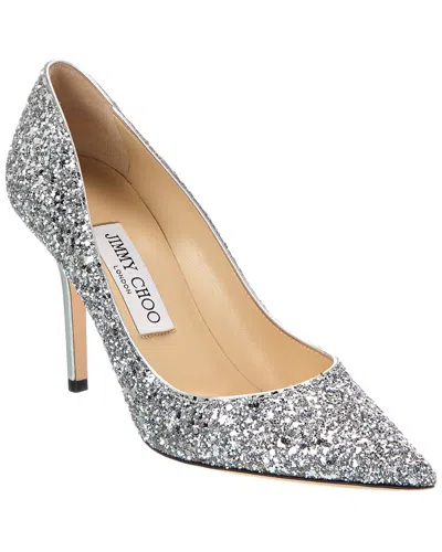 Jimmy Choo Agnes Glitter Pump In Silver