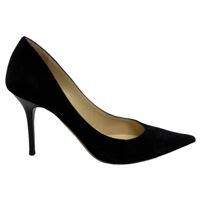 Jimmy Choo Agnes Pointed Pumps In Black Suede