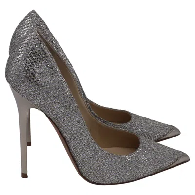 Jimmy Choo Agnes Pumps In Silver Glitter