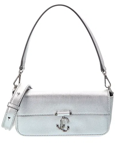Jimmy Choo Aimeey Leather Crossbody In Silver
