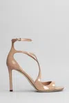 Jimmy Choo Patent Leather Ankle-strap Sandals In Neutral