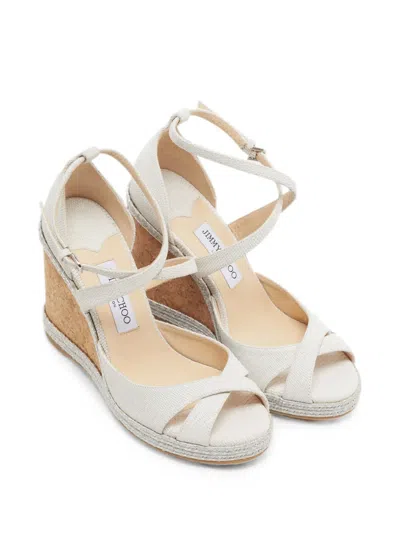 Pre-owned Jimmy Choo Alanah Lizard-embossed Sandals In Gray