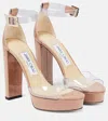 Jimmy Choo Albi 120 Pvc And Leather Platform Sandals In Ballet Pink