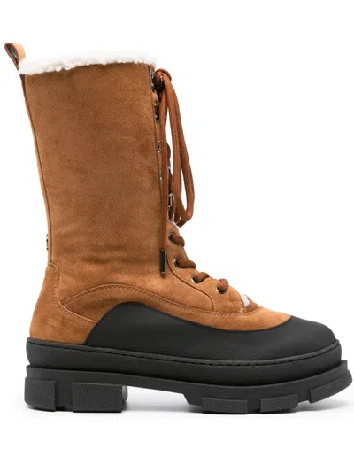 Jimmy Choo Aldea Lace-up Suede Boots In Brown