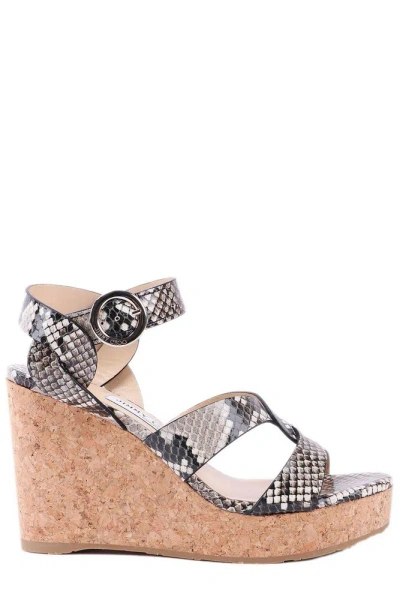 Jimmy Choo Aleili 100 Wedge Sandals In Multi