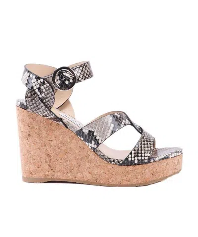 Jimmy Choo Aleili 120 Wedge Sandals In Nude