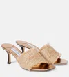 Jimmy Choo Alexia 70 Woven Lurex Mules In Gold/dark Cappuccino