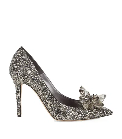 Jimmy Choo Alia 85 Crystal Pumps In Black