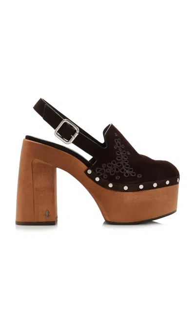 Jimmy Choo Alida Suede Platform Clogs