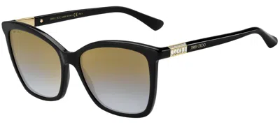 Pre-owned Jimmy Choo Ali/s Black/grey Shaded Mirror (807/fq) Sunglasses