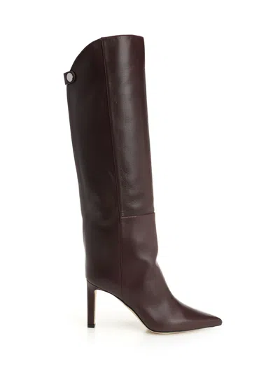 Jimmy Choo Alize Boots Bordeaux In Brown