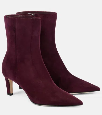 Jimmy Choo Alizze 65 Suede Ankle Boots In Burgundy