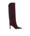 Jimmy Choo Tyrian Purple Leather Alizze Boots In Black