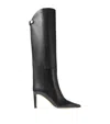 Jimmy Choo Alizze 85 Leather Knee-high Boots In Black
