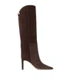 Jimmy Choo Alizze 85 Suede Knee-high Boots In Brown