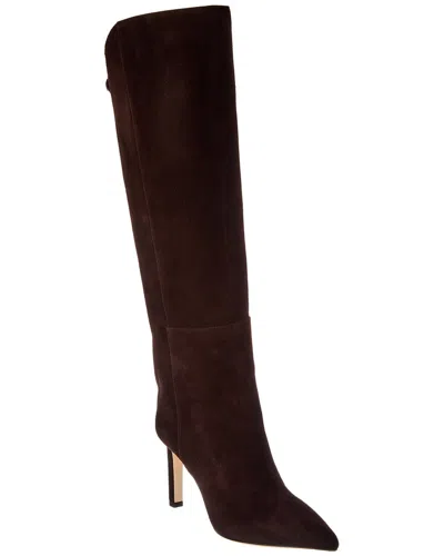 Jimmy Choo Alizze Kb 85 Suede Knee-high Boot In Brown