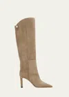 Jimmy Choo Alizze Suede Knee Boots In Taupe