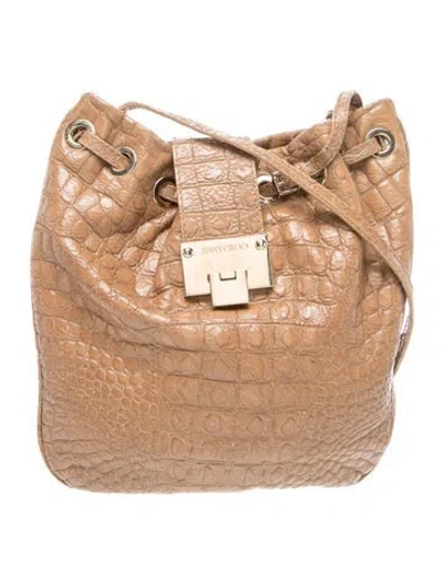 Pre-owned Jimmy Choo Alligator Shoulder Bag In Brown